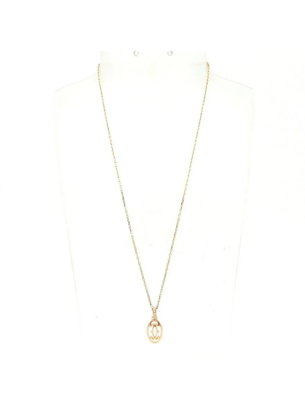 Cartier Necklace Logo Double C 18k Pink Gold Diamond